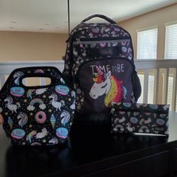 Rolling Backpack, Pencil Pouch, & Lunch Bag Set