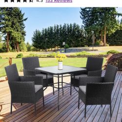 4 - Person Square Outdoor Dining Set with Cushions