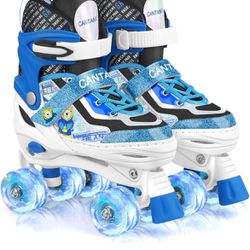 New Kids Cantami Blue Roller Skates Adjustable Size 10c-13c 