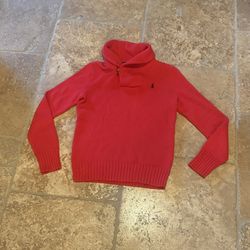 Vintage Ralph Lauren Sport Red Shawl Collar Sweater Size Small
