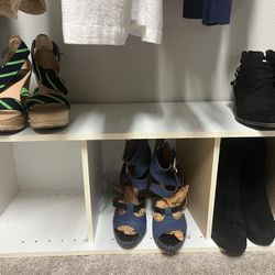 Shoes Rack Storage Cube White Wood 