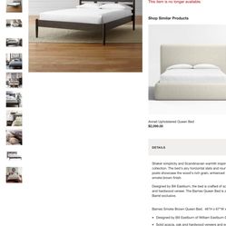 Queen Bed Frame. Wood, Crate And Barrel