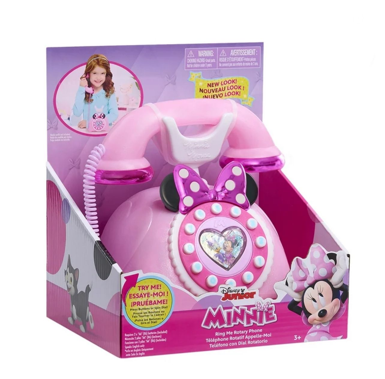 6$ EACH / or 2 for $10 - Minnie mouse rotary phone with lights and sounds toy - NEW
