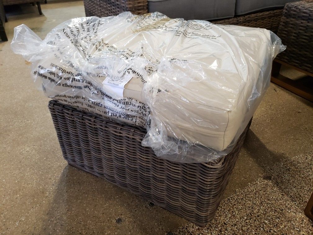 New outdoor patio furniture ottoman sunbrella fabric tax included