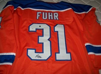 Grant Fuhr Signed Custom Oilers Jersey COA