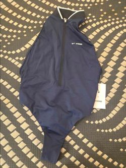 NWT Nike x Jacquemus High Neck One-Piece Swimsuit Bodysuit Navy XS