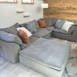 $9,000 Cloud Down Filled Sectional Couch | Sofa With Ottoman By Sunset Trading