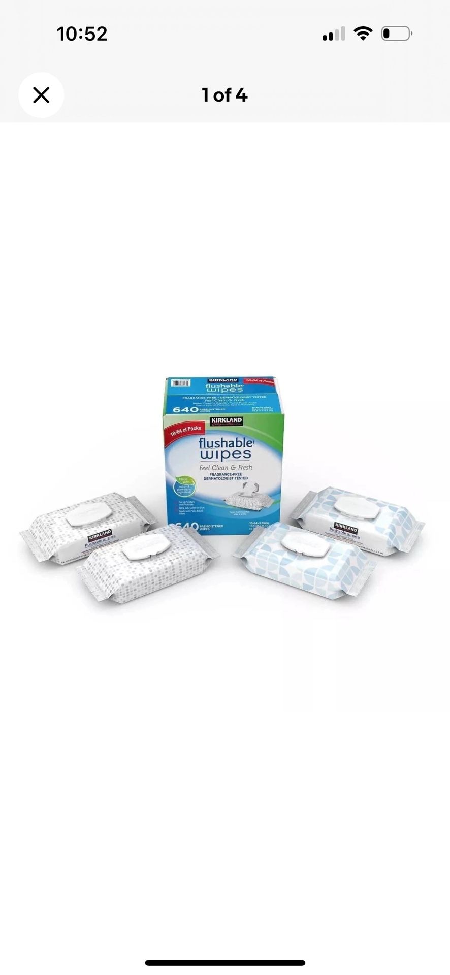 Flushable Wipe- Kirkland Signature Moist Flushable Wipes, 240 Wipes (Pack of 4)