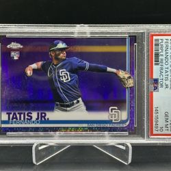 Fernando Tatis Jr Rookie 2019 Topps Chrome Purple Refractor /299 San Diego Padres PSA 10