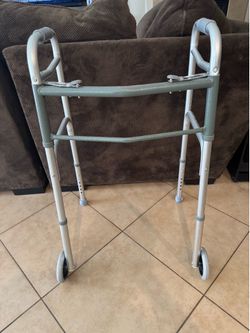 Medline Folding Walker with Front Wheels - Adjustable Height $30 OBO