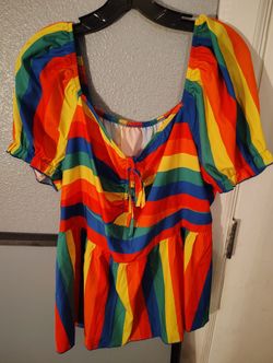 Rainbow Blouse 1x Shein