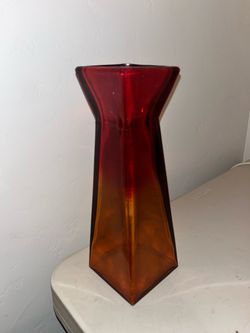 Red Amber Glass Vase