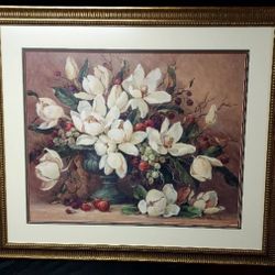 Beautiful Framed Magnolia Picture By Barbara Mock