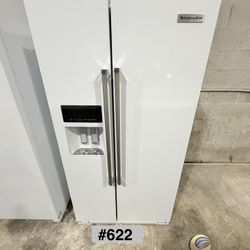 KitchenAid Refrigerator Side By Side ( Missing Drawers On Door And Ice Maker Don’t Dispenser The Ice) SOLD AS IS (#622)