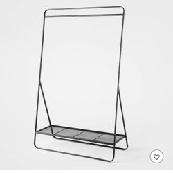 Metal Garment Rack Black - Metal Clothing & Hanging Rack, Fixed Rod