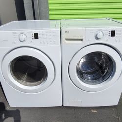 LG Front Loading Washer And Stackable Gas Dryer Set 
