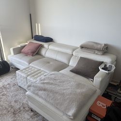 Leather Couch white - used