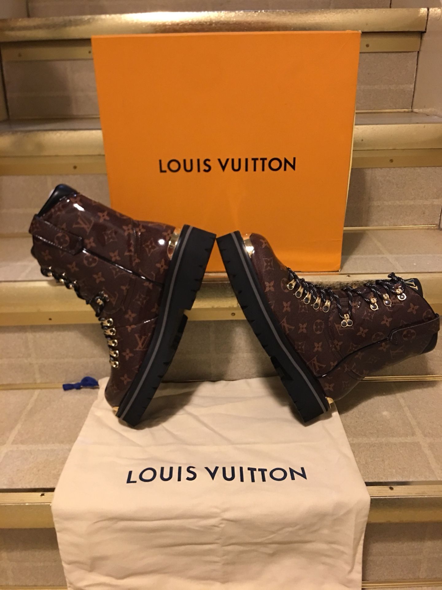 LOUIS VUITTON Men's Outland Monogram Boots (US 7 EU 37) item