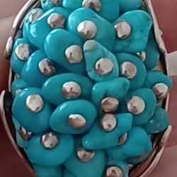 Stunning DESIGNER "JAY KING" DTR- STERLING SILVER TURQUOISE RING-SZ6
