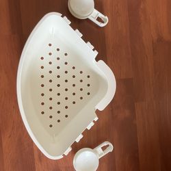 Corner basket with suction cup, white