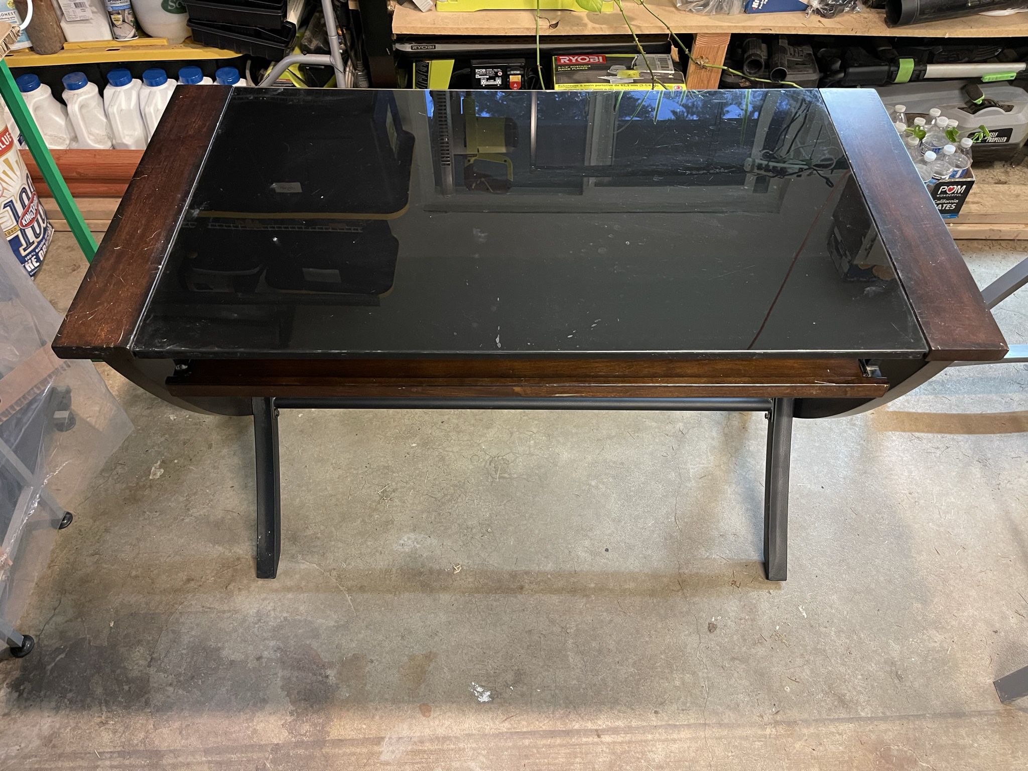 Large Glasstop Computer Desk