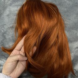 Ginger Orange Lace Front Bob Wigs Human Hair 10 Inch