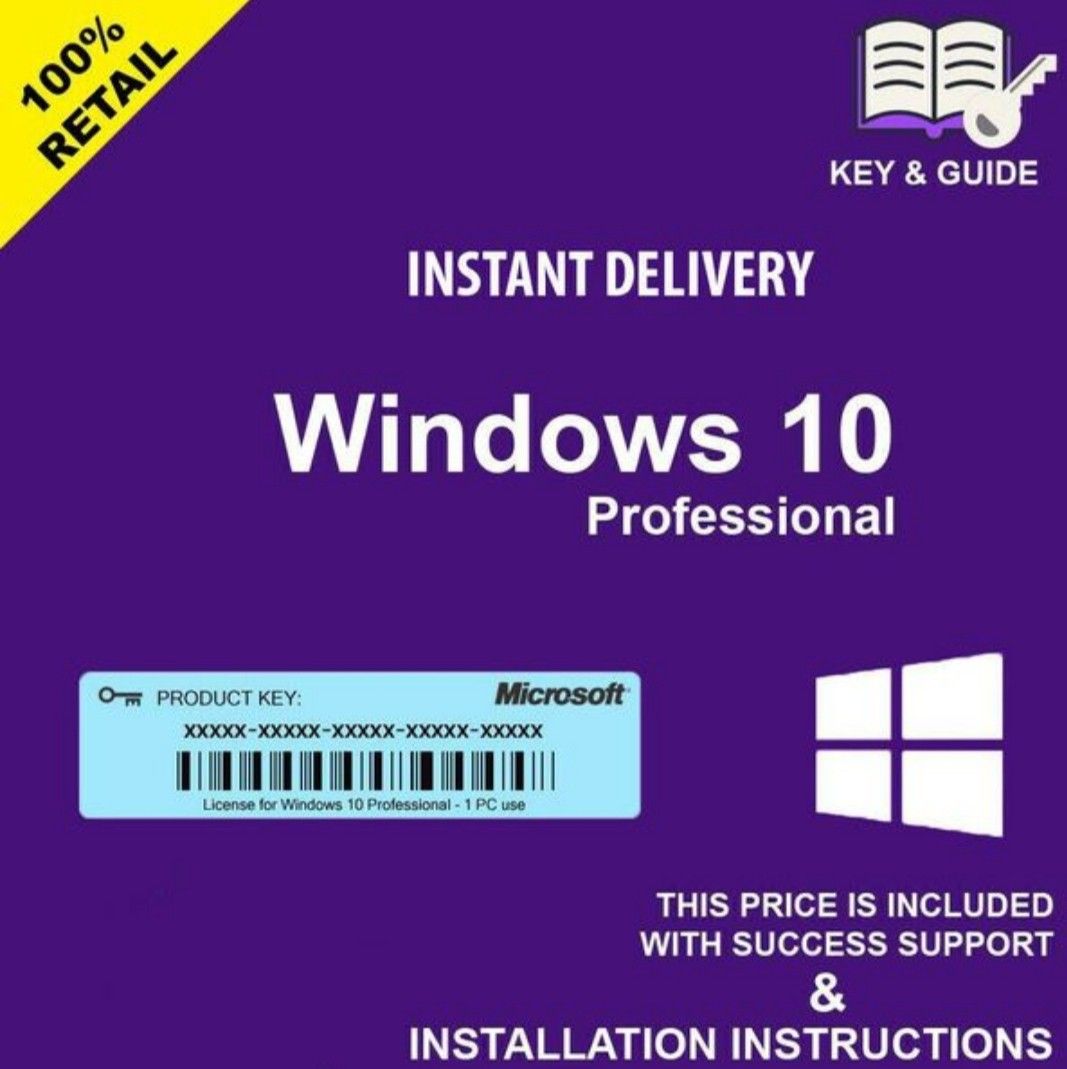 Instant Delivery Microsoft Windows 10 Pro Professional Activation Key Permanent License