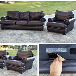Bernhardt Foster Top Grain Leather Set couch-Excellent Condition