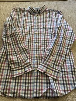 Men's Plaid Button-Down Long Sleeve Shirt