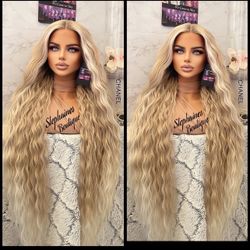 Human Hair Blended Lace Front Wig 