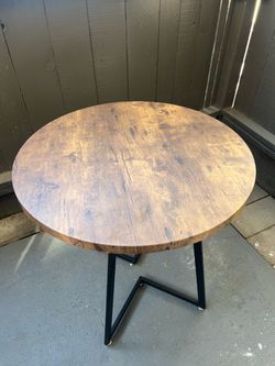 2 seater small faux wood table