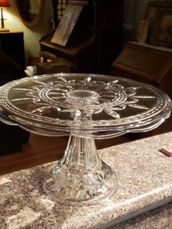 Vintage lead Crystal Cake Stand 