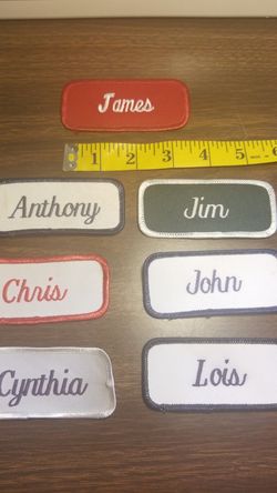 Name tags (different names in stock)