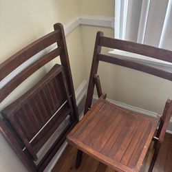 Two Pieces Wooden Folding Chairs $10 Each