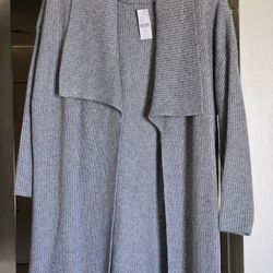 Lane Bryant Knee Length Long Sleeve Open Front Sweater