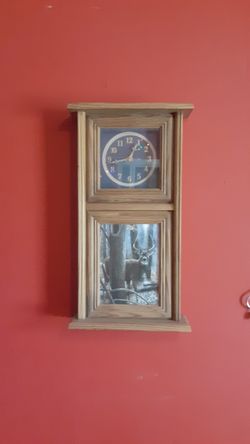 Forest buck scene clock