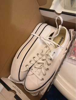 White all star converse platforms