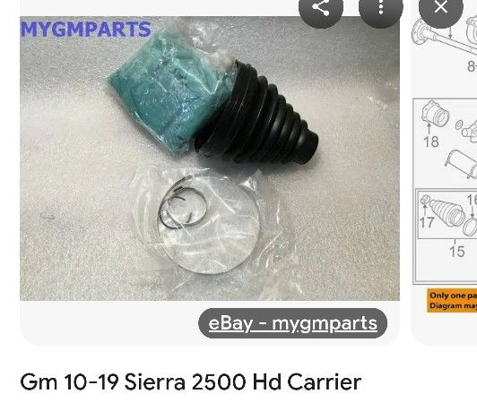 GM OEM 10-19 Sierra 2500 HD Carrier Front Axles-Inner Boot 1(contact info removed)