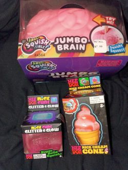 Needoh ice cream cone needohs jumbo squishy brain needoh nice cube glitter and glow