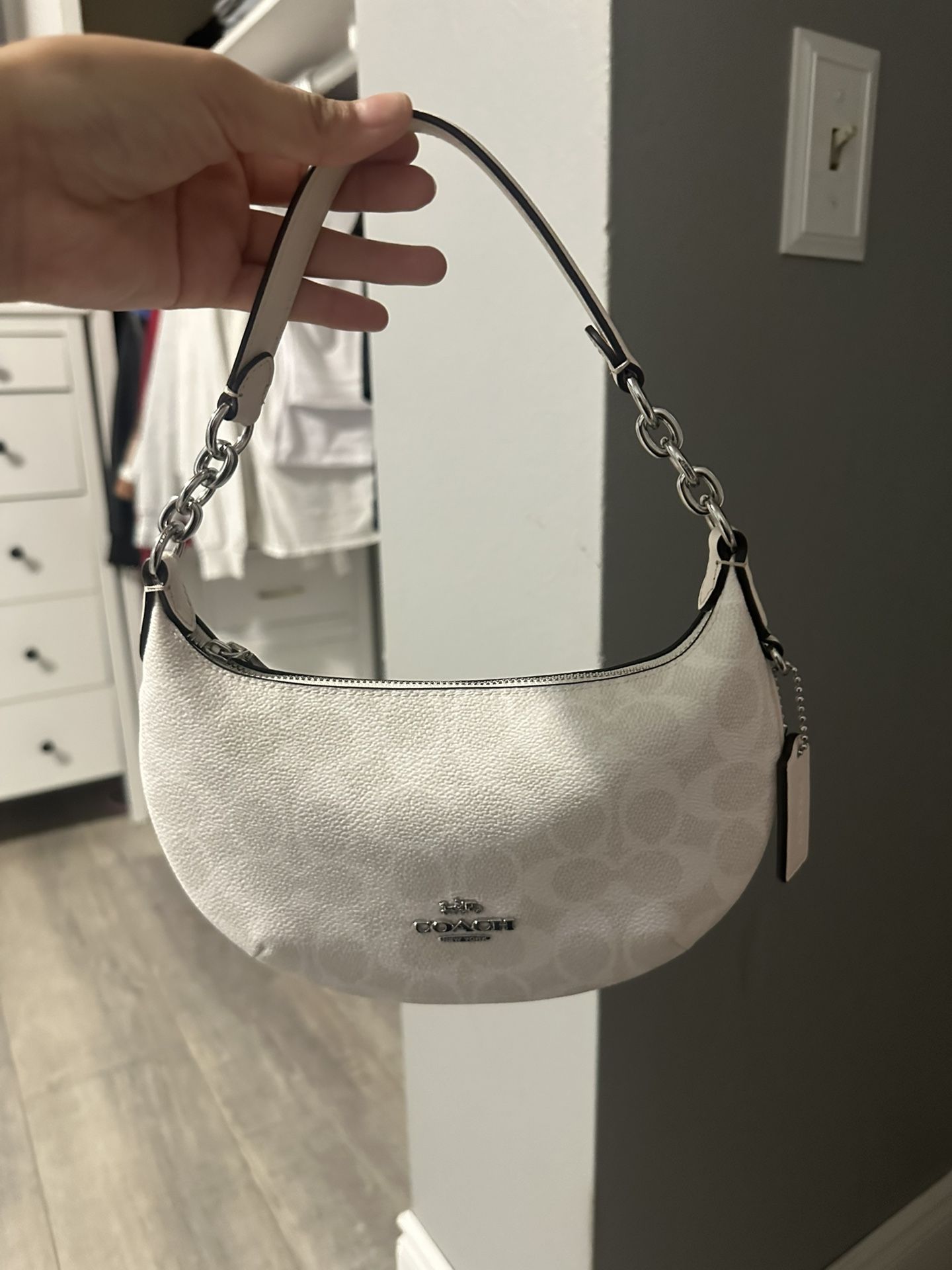 White MINI Payton Bag In Signature Canvas