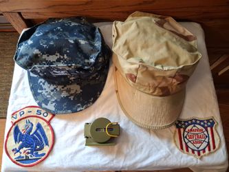 U.S. Military Issued Cap's, Compass, and Misc Patches