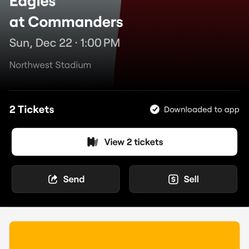 2 tickets Eagles vs commanders gold member 