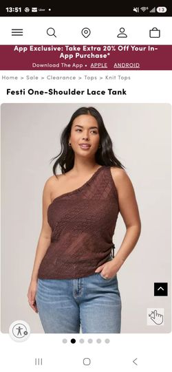 Plus size  2x one shoulder lace top