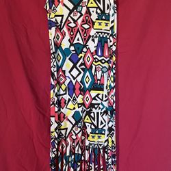 Multicolored Fringe Dress  Sz L