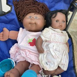 African American  Cabbage Patch  Baby Doll and an  African American Doll with Sleeping Eyes