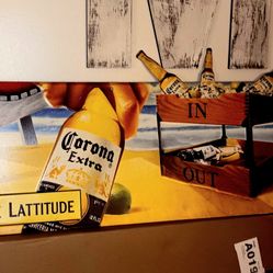 80's Corona Metal Sign Plus  Giving U  Yager Tin w It