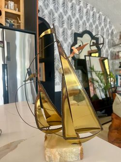 Vintage MC Brutalist Sail Boats Sculpture