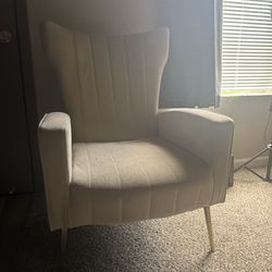 2 Tan/Gold Modern Chairs (1 sold)