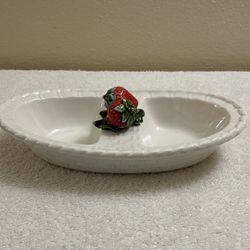 Divided Dish with Strawberry Decoration