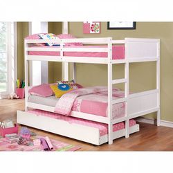 Full/full White Wooden Bunk bed @Elegant Furniture